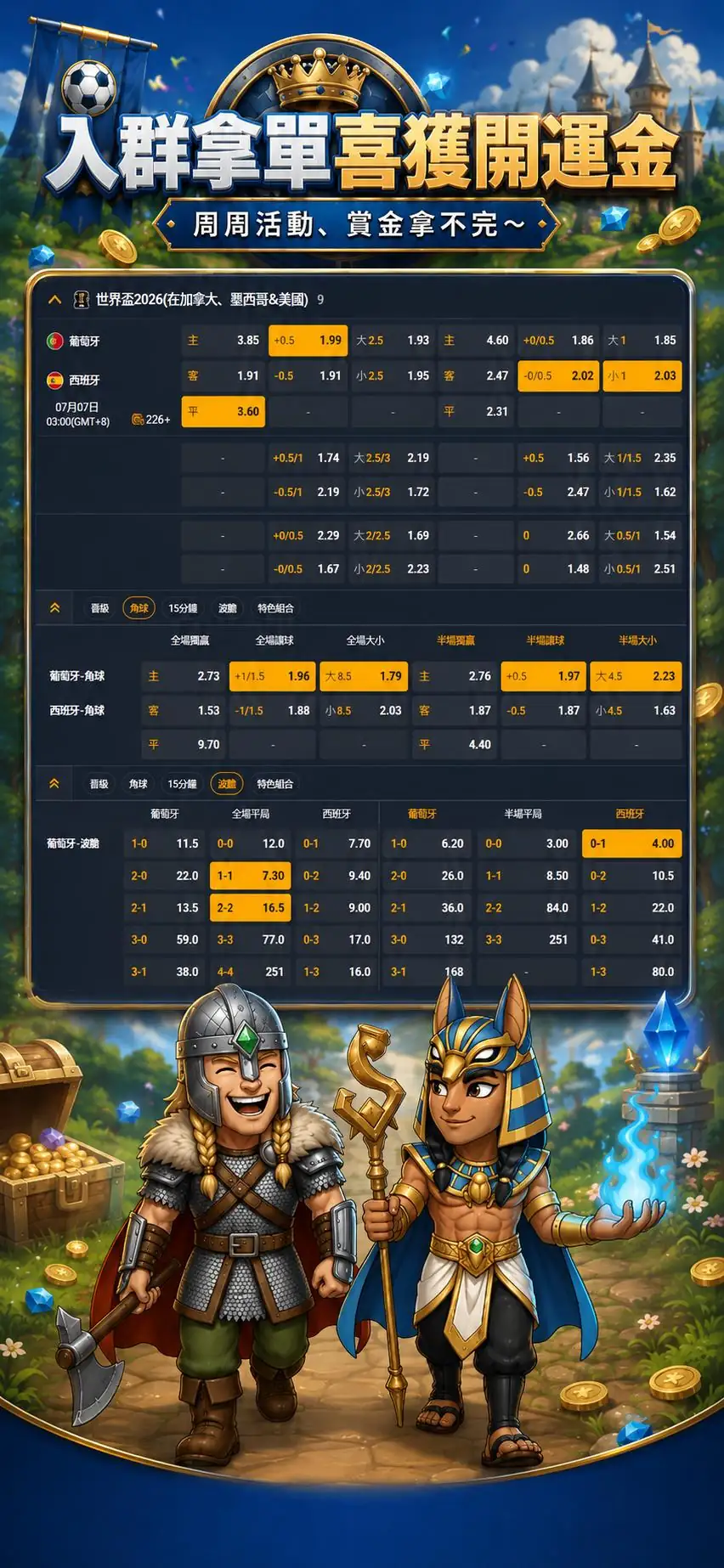 入群拿單喜獲開運金，周周活動賞金拿不完